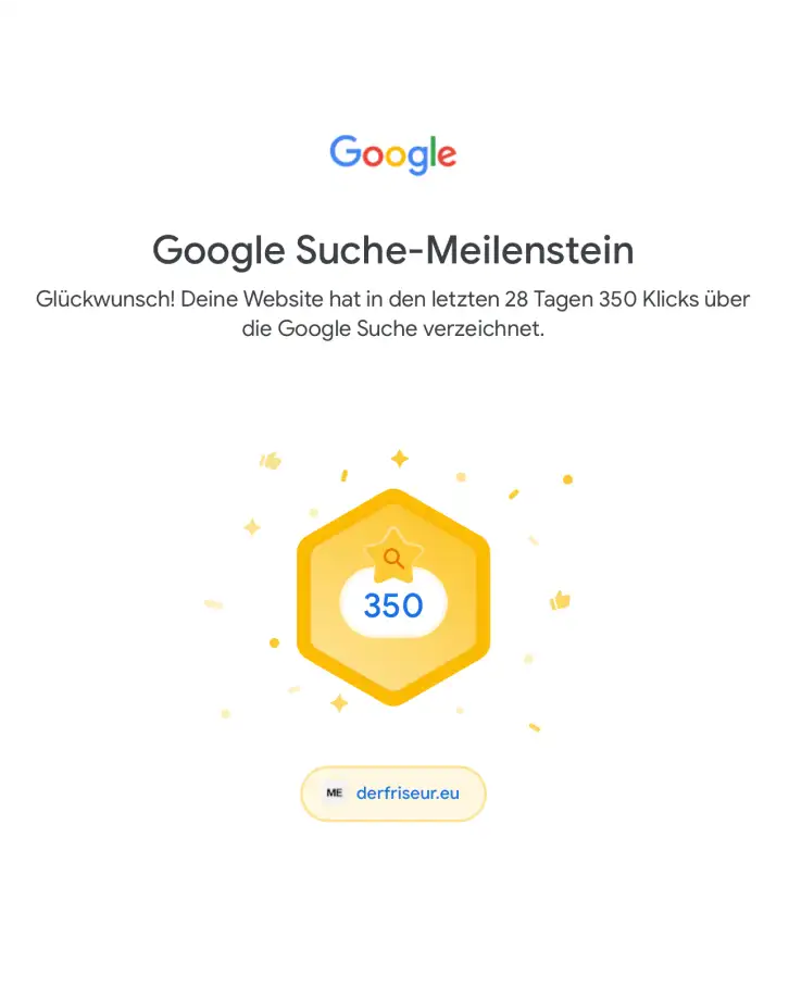 Google Search Console Milestone